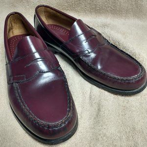 Wine   G.H. Bass Logan Weejun Flat Strap Leather Loafers